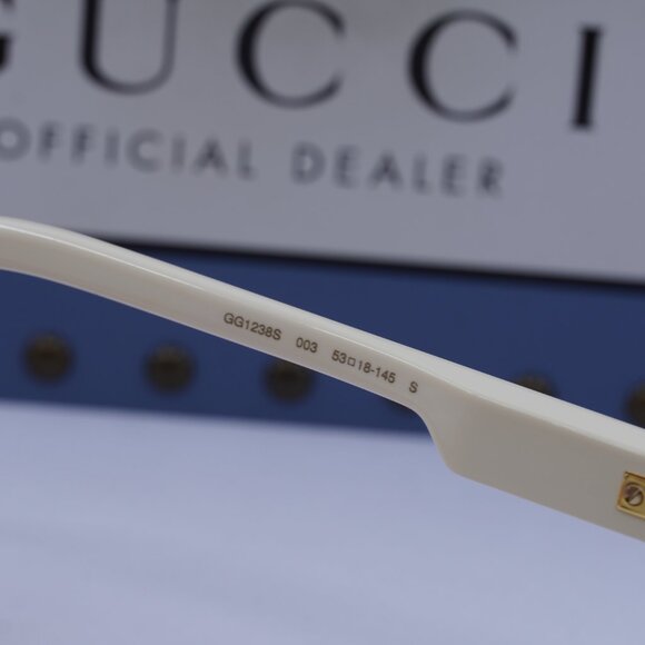 Gucci GG1238S 003 Square Sunglasses - Ivory\Brown Multilayer Rainbow - Picture 6 of 10